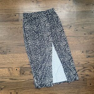 Socialite Black and White Animal Print Skirt